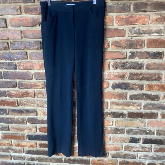 Calvin Klein Black Flat Front Straight Leg Dress Pants Trousers Women's Size 4 - Picture 1 of 6